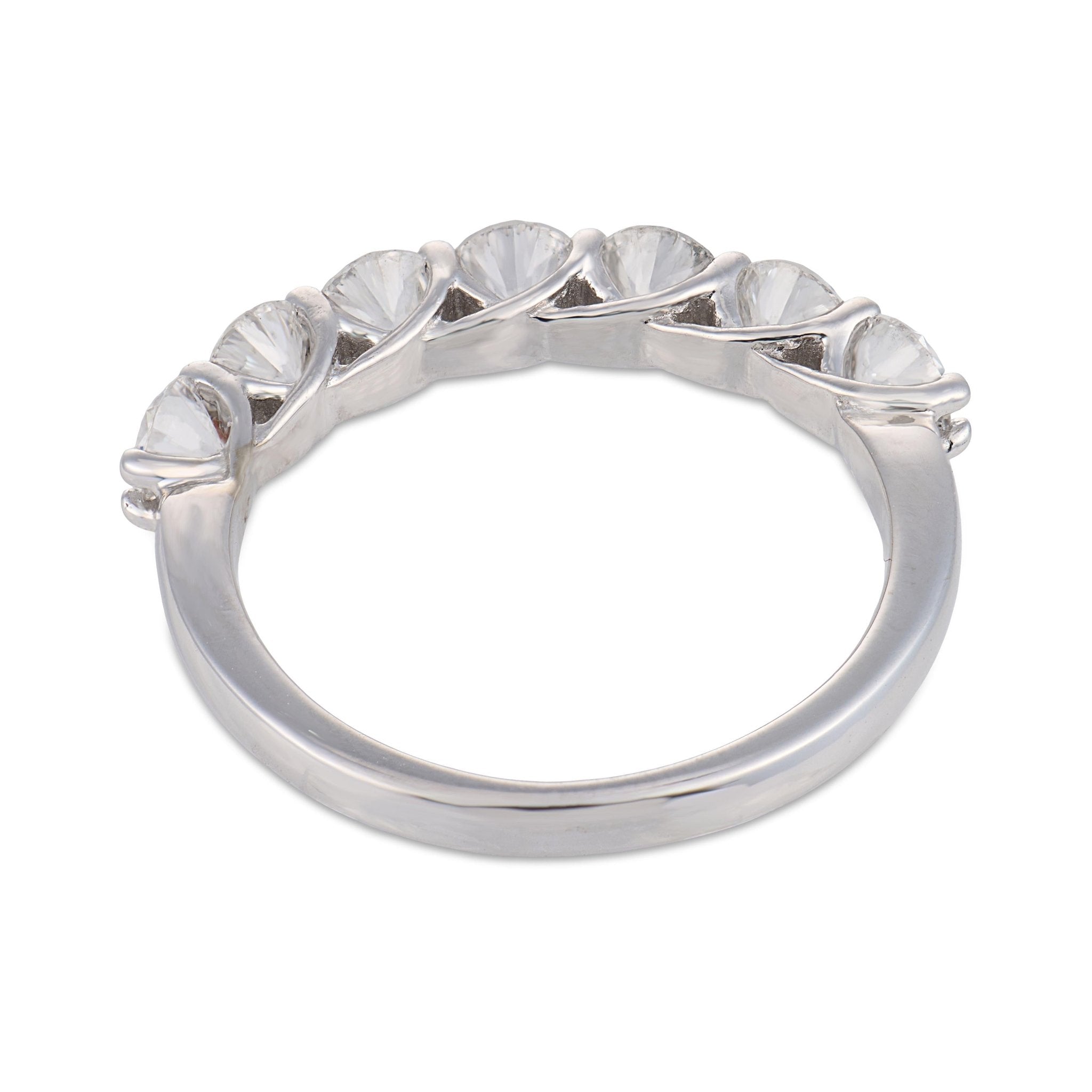 Vintage diamond 18k white gold half eternity band