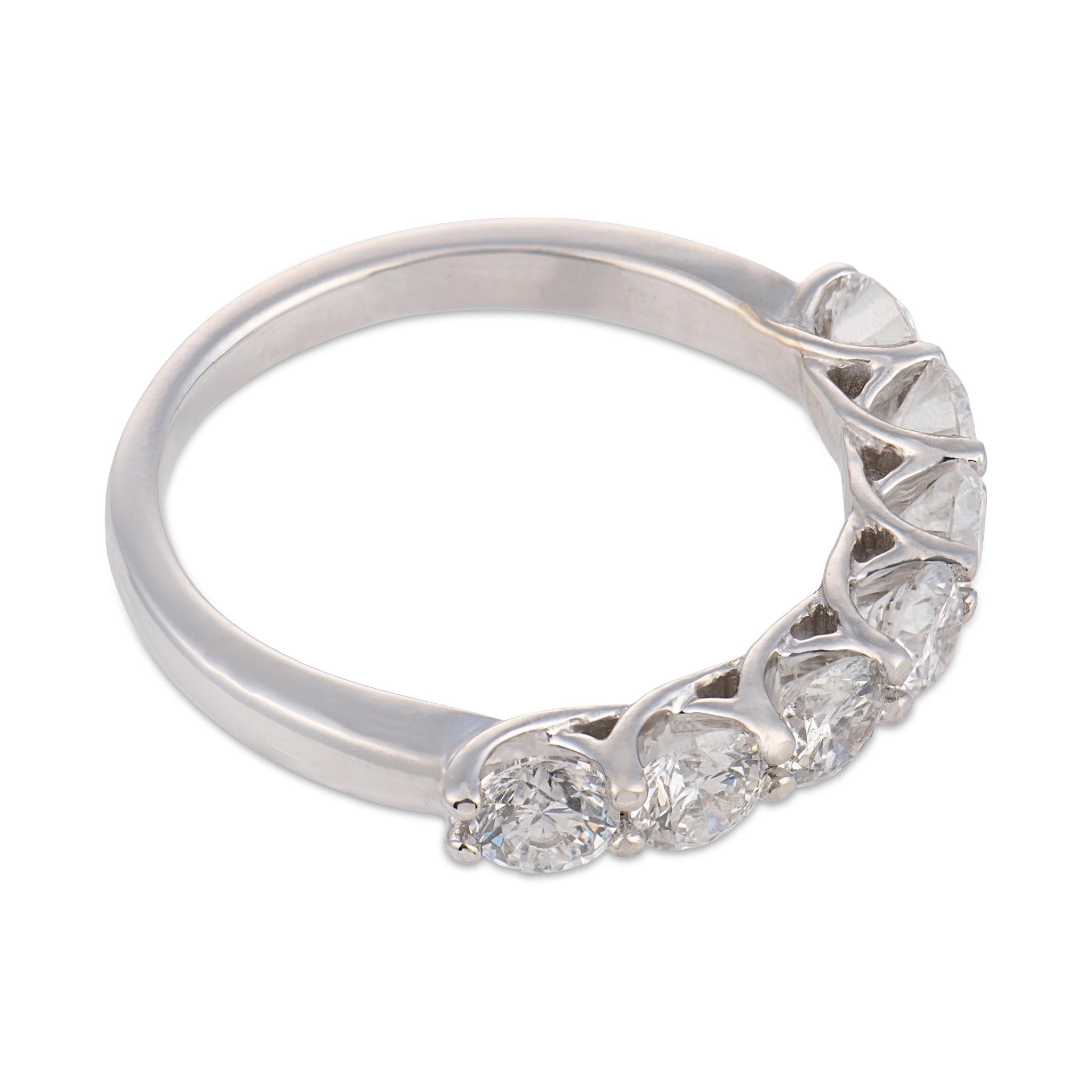 Vintage diamond 18k white gold half eternity band