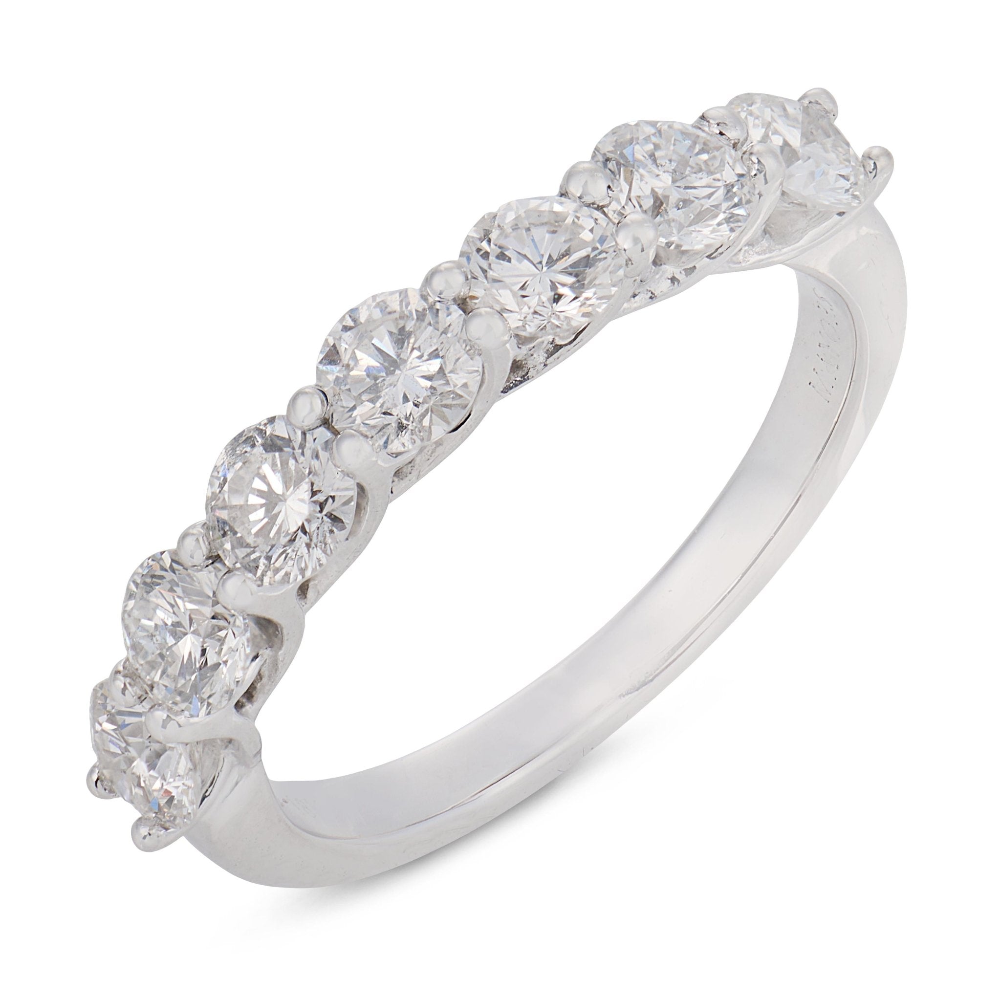 Vintage Mayors diamond 18k white gold half eternity band