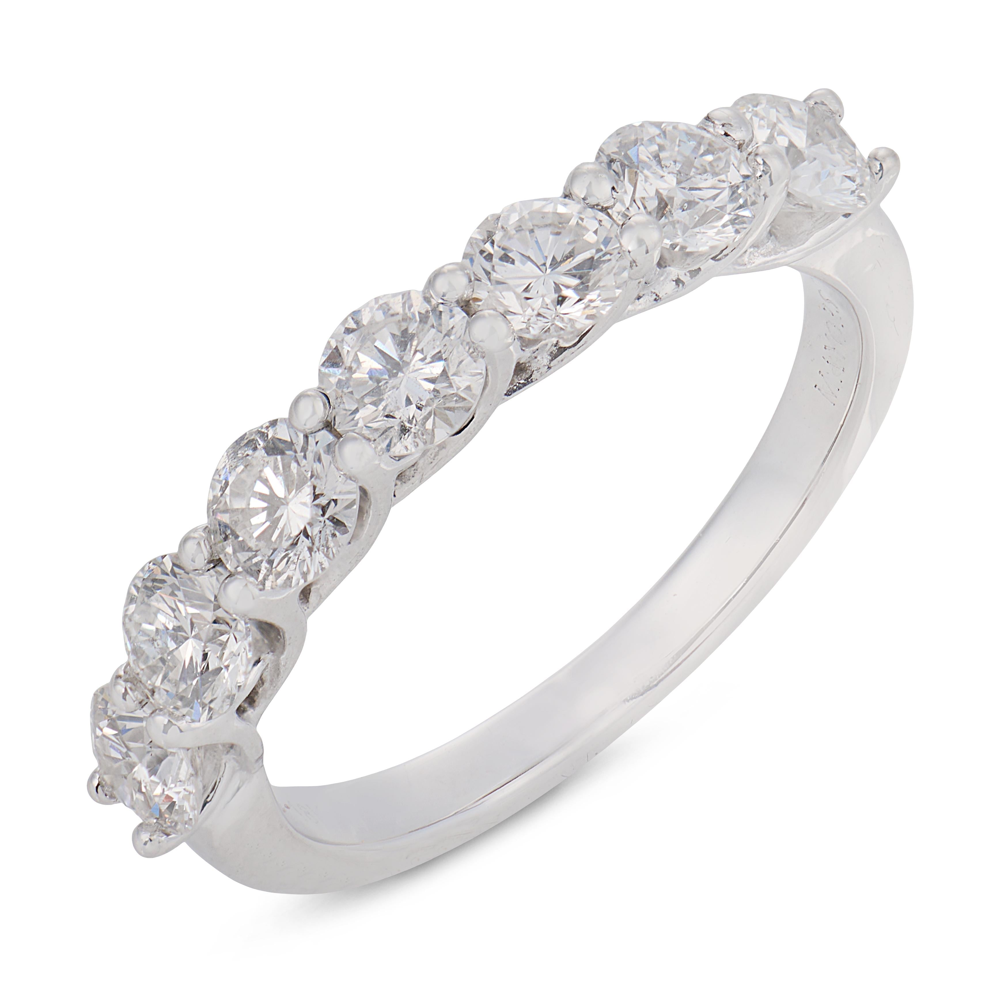 Vintage Mayors diamond 18k white gold half eternity band