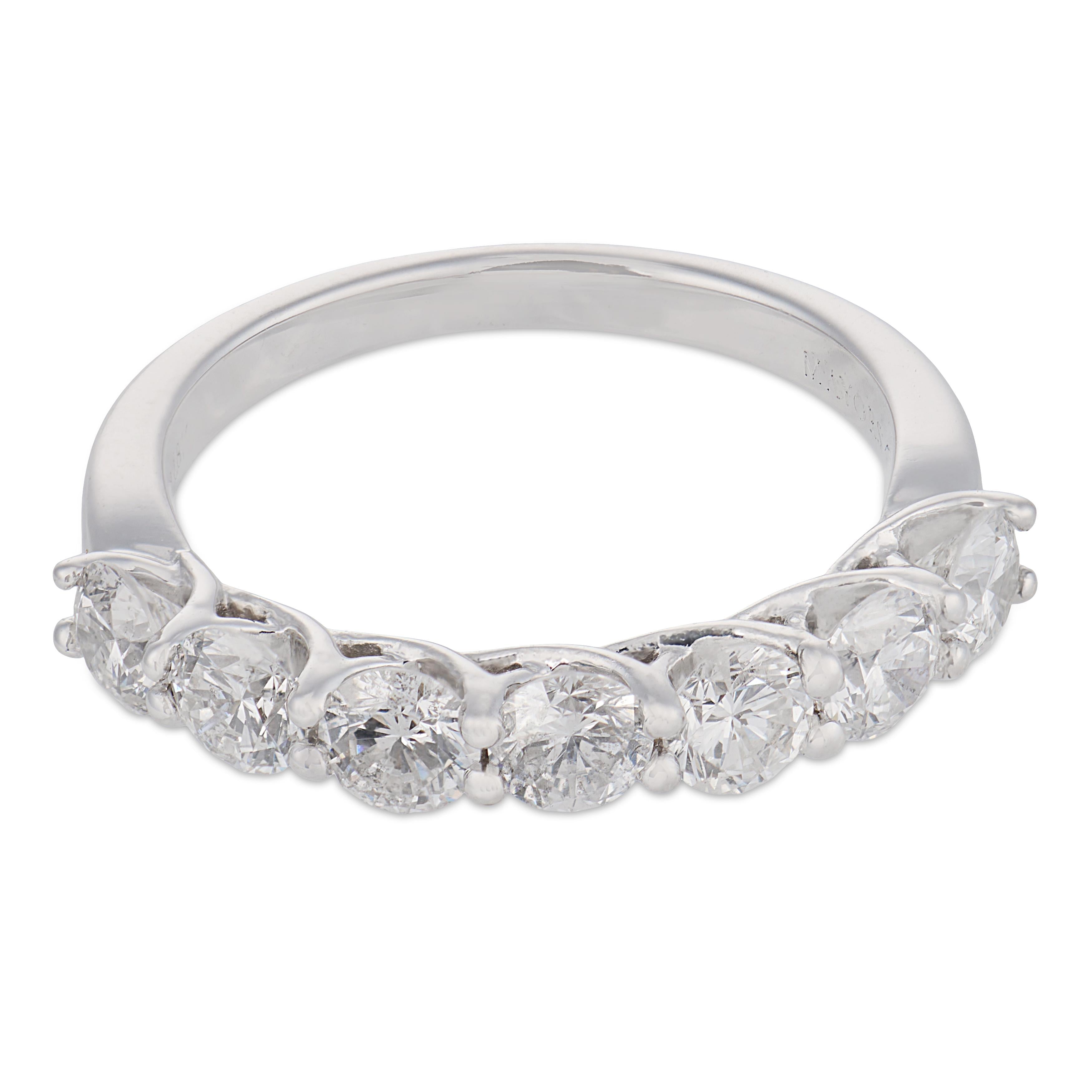 Vintage Mayors diamond 18k white gold half eternity band