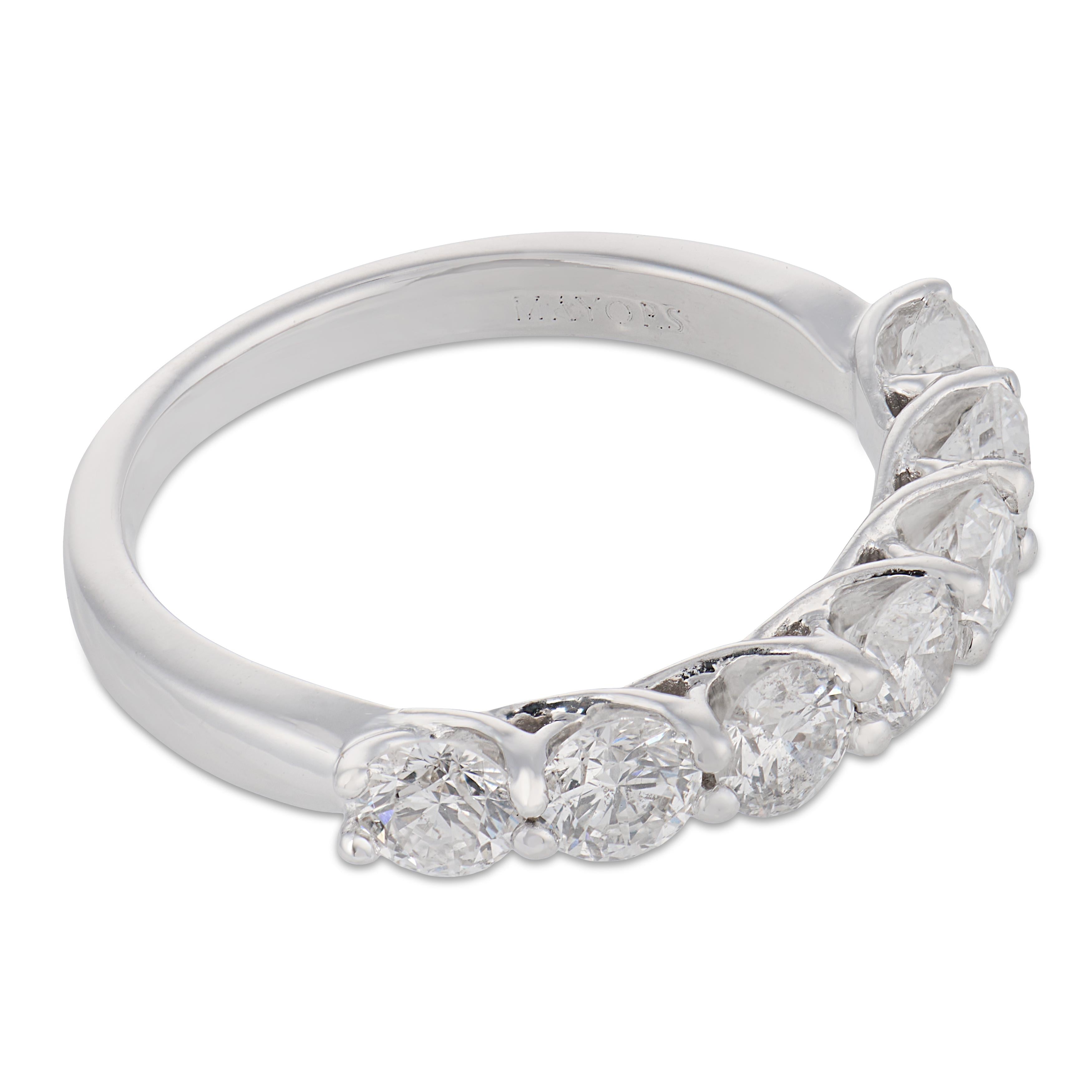 Vintage Mayors diamond 18k white gold half eternity band