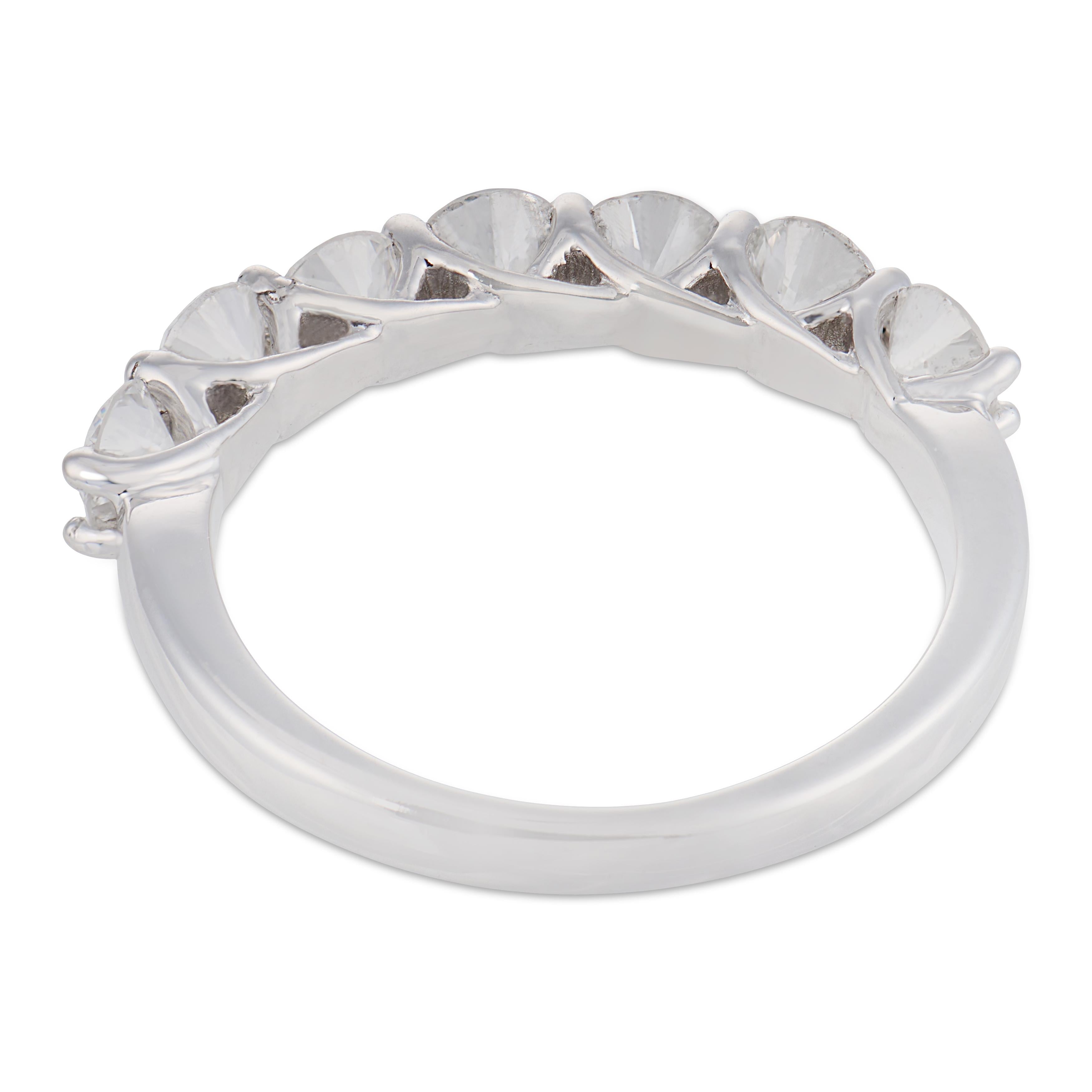 Vintage Mayors diamond 18k white gold half eternity band