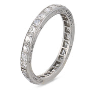 Edwardian 2.25 carat antique French cut diamond platinum eternity band