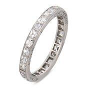 Edwardian 2.25 carat antique French cut diamond platinum eternity band