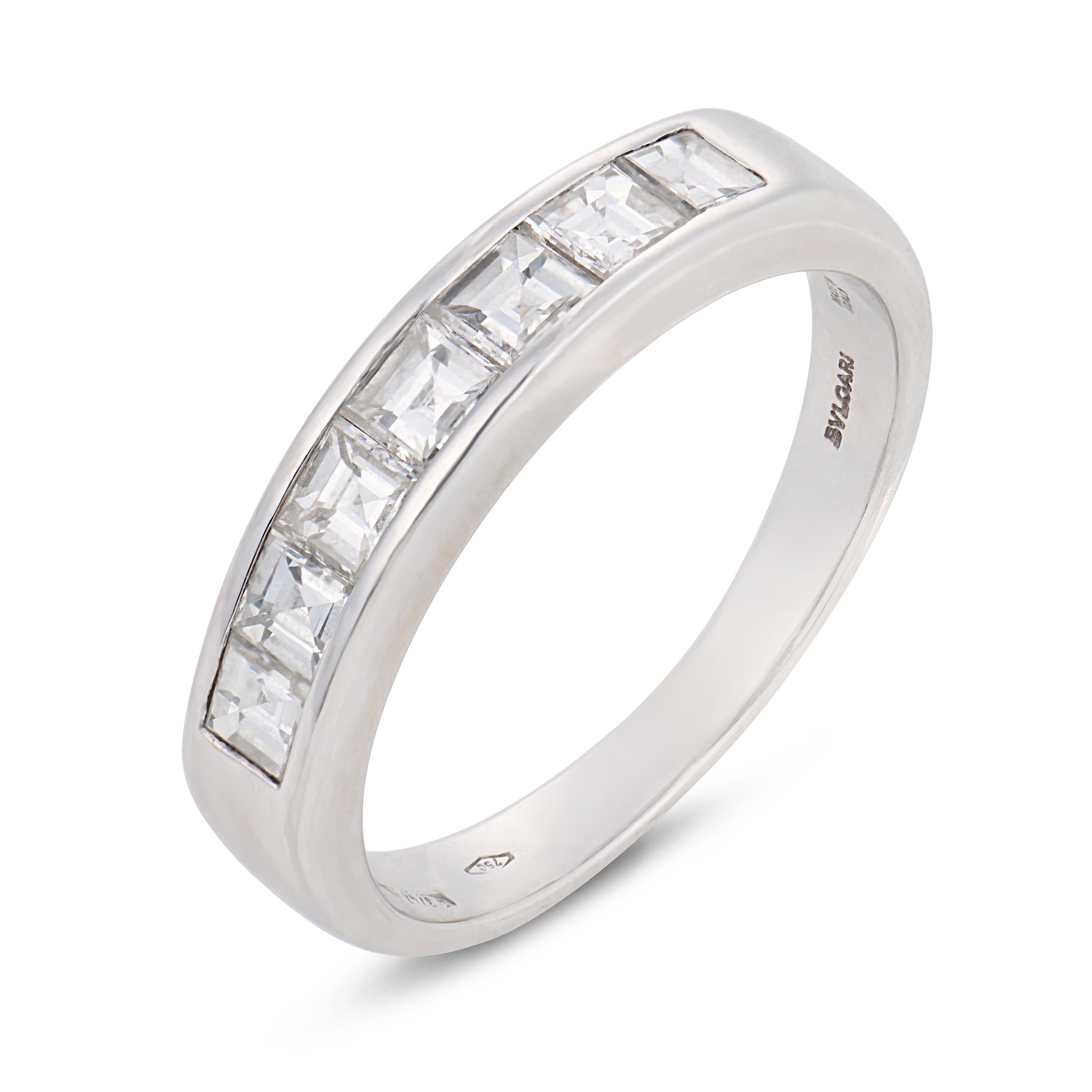 Bvlgari 1.30 carat diamond 18k white gold wedding band