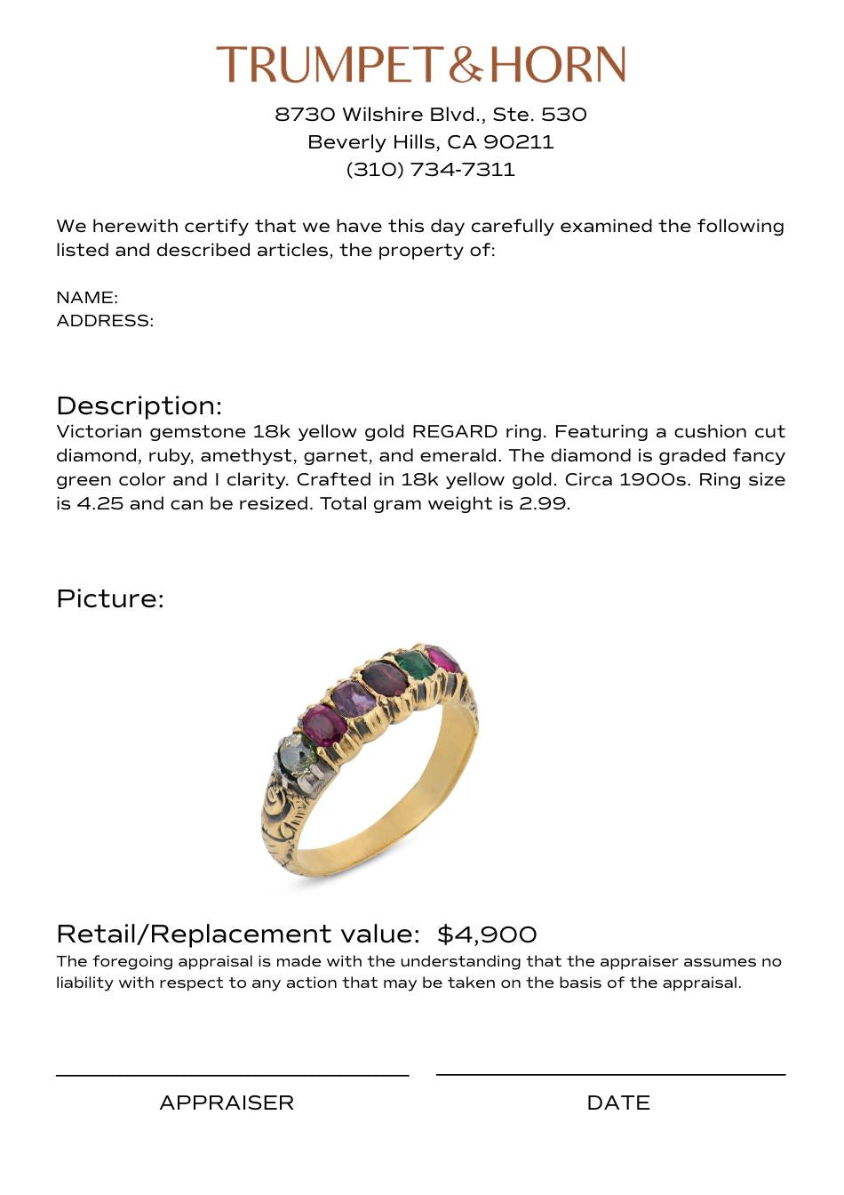 Appraisal Certificate