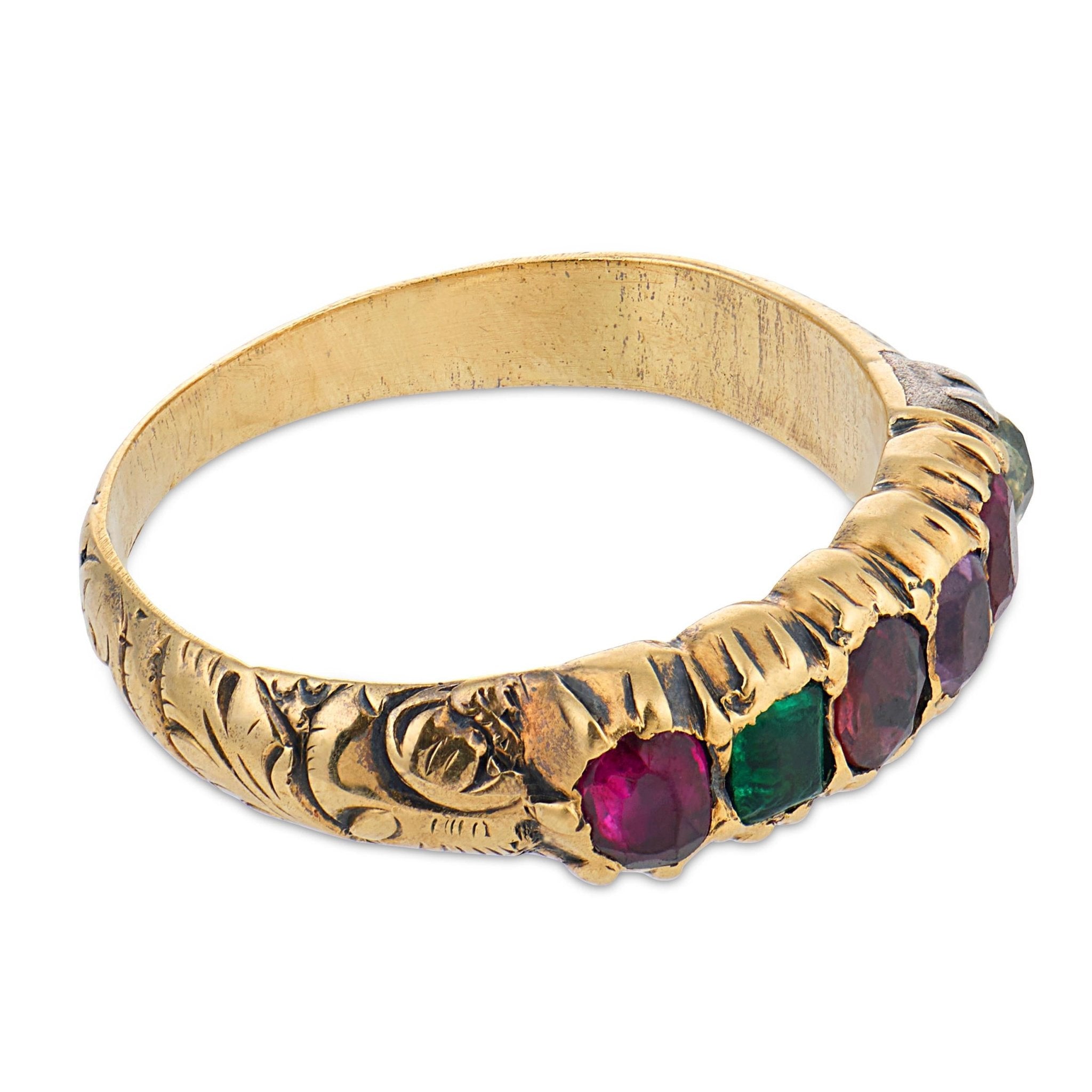 Victorian gemstone 18k yellow gold REGARD ring