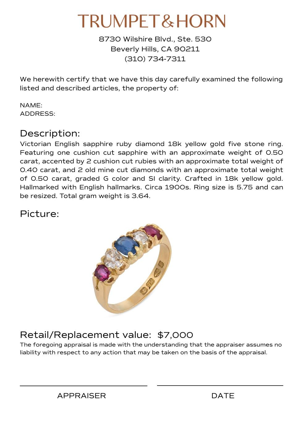 Appraisal Certificate