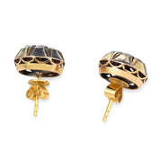 Victorian 2.50 carat diamond yellow gold silver stud earrings