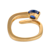 Vintage sapphire 18k yellow gold wrap ring