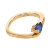 Vintage sapphire 18k yellow gold wrap ring