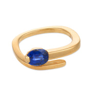 Vintage sapphire 18k yellow gold wrap ring
