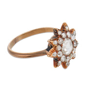Victorian rose cut diamond 9k yellow gold star ring