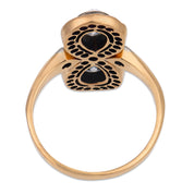 Edwardian diamond ruby emerald 14k yellow gold Toi Et Moi ring