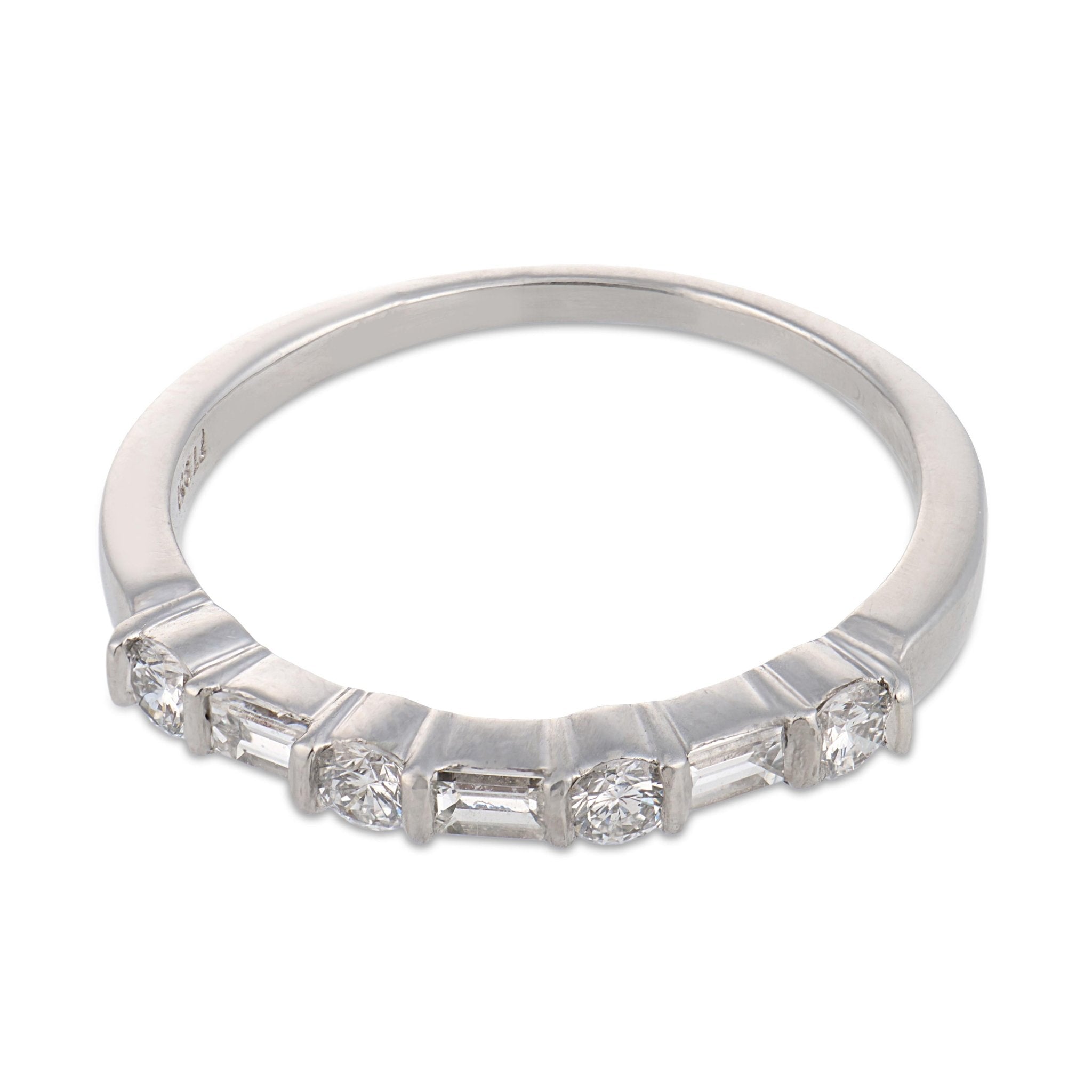 Tiffany & Co. diamond platinum half eternity wedding band