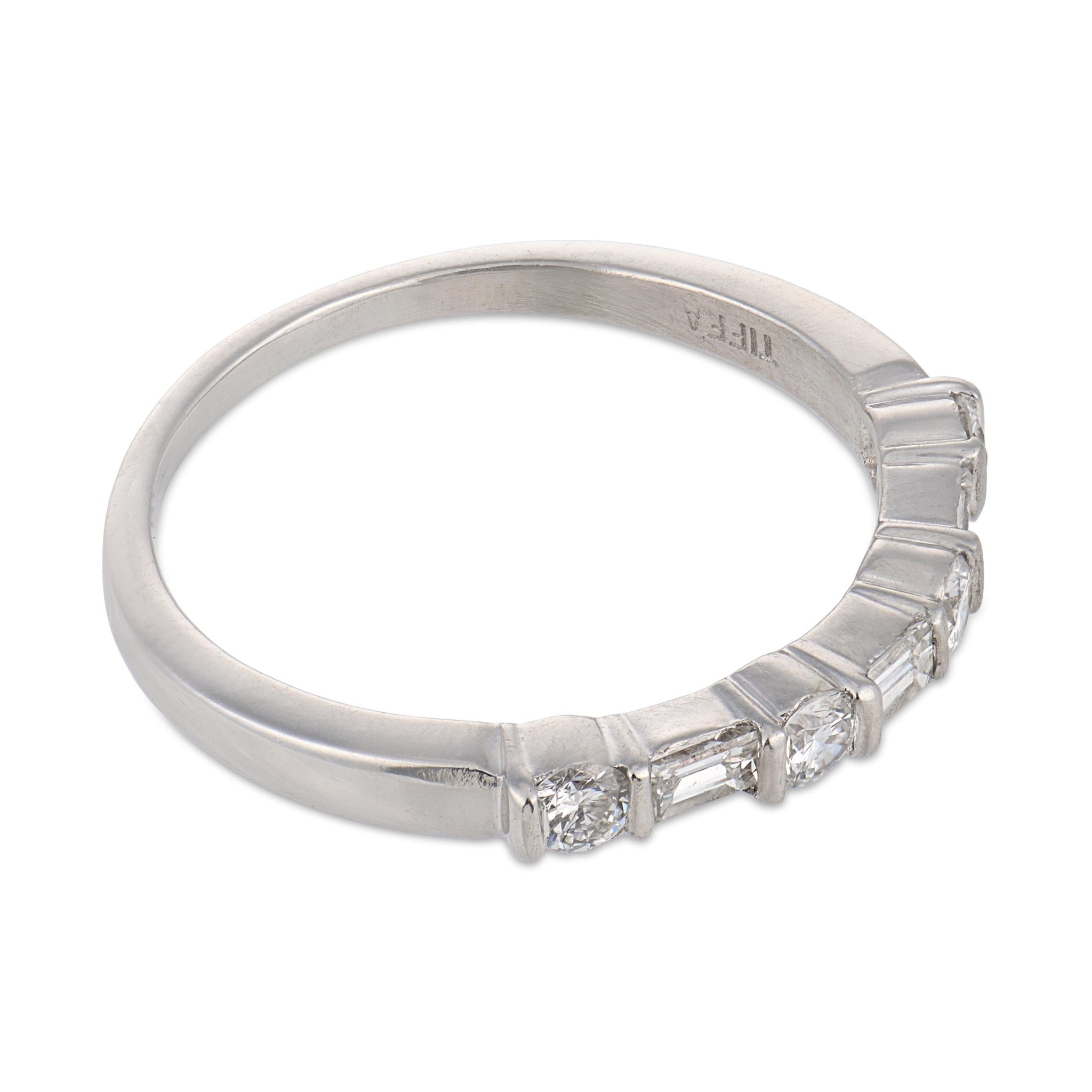 Tiffany & Co. diamond platinum half eternity wedding band