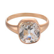 Vintage GIA 2.26 carat diamond 10k rose gold bezel ring