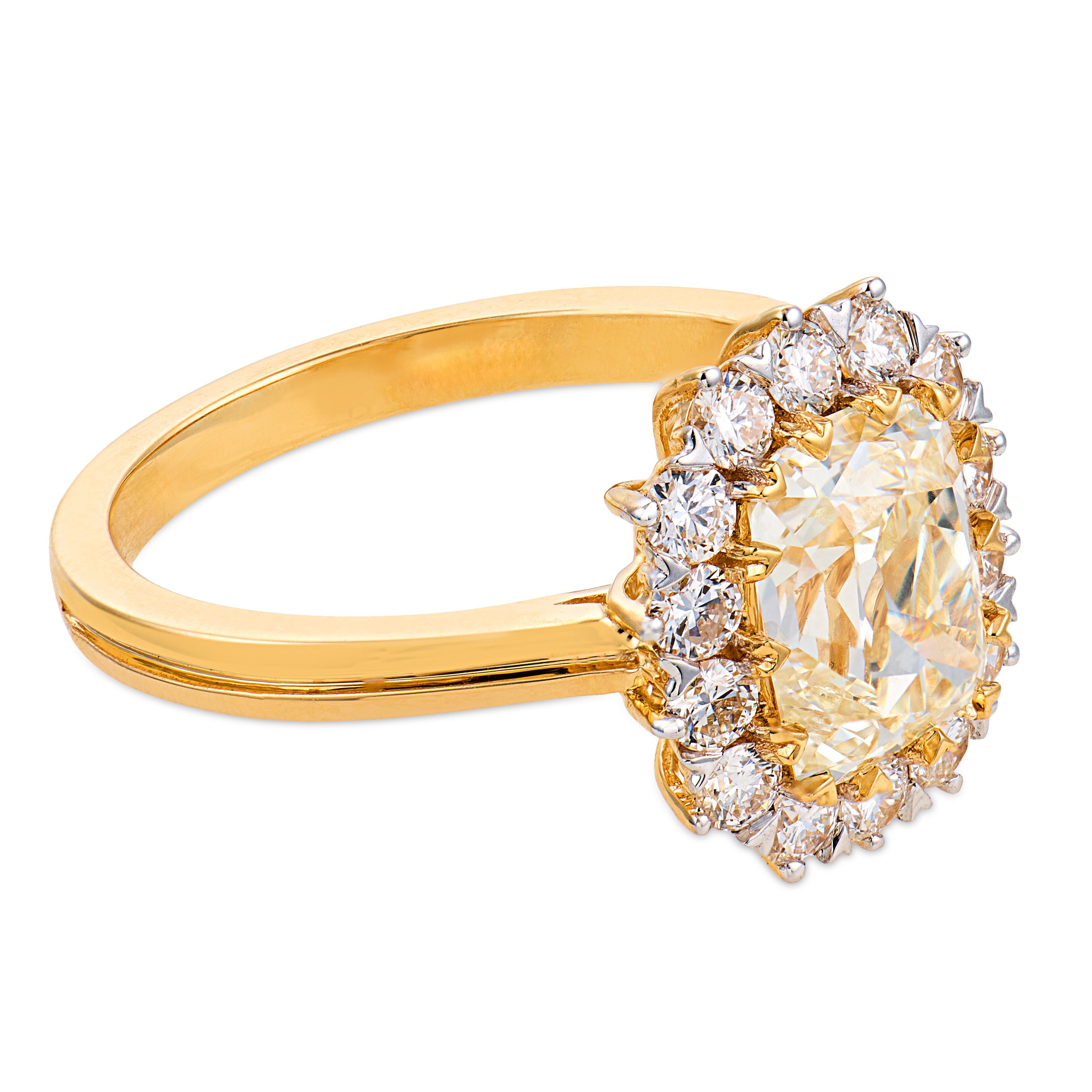 Terrace Park GIA 1.82 carat diamond 18k yellow gold ring  - T&H Exclusive