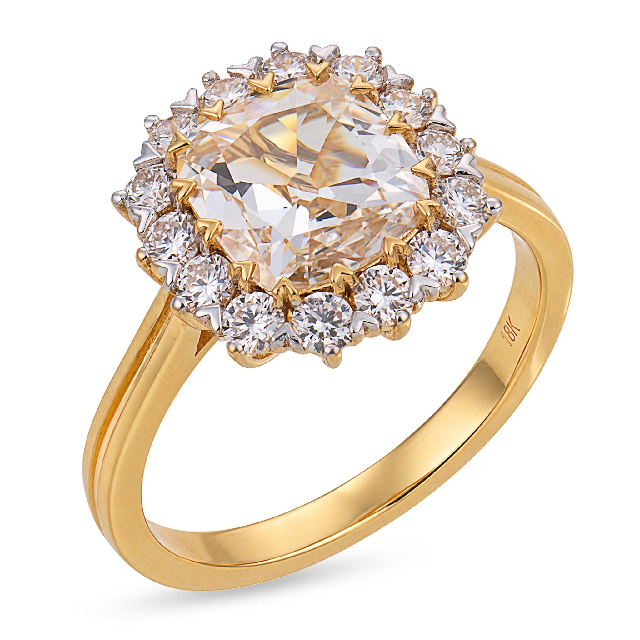 Braswell GIA 1.26 carat diamond 18k yellow gold engagement ring - T&H Exclusive