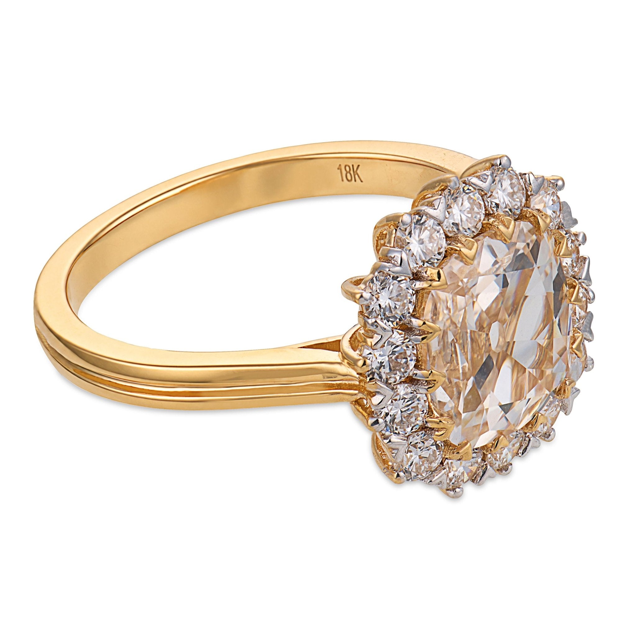 Braswell GIA 1.26 carat diamond 18k yellow gold engagement ring - T&H Exclusive