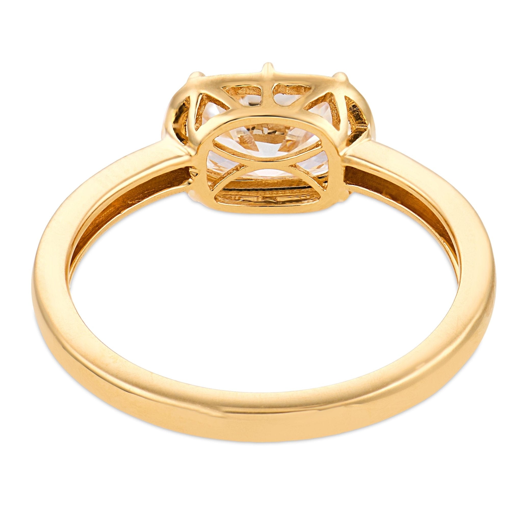 Ara GIA 1.24 carat east west set diamond 18k yellow gold ring - T&H Exclusive