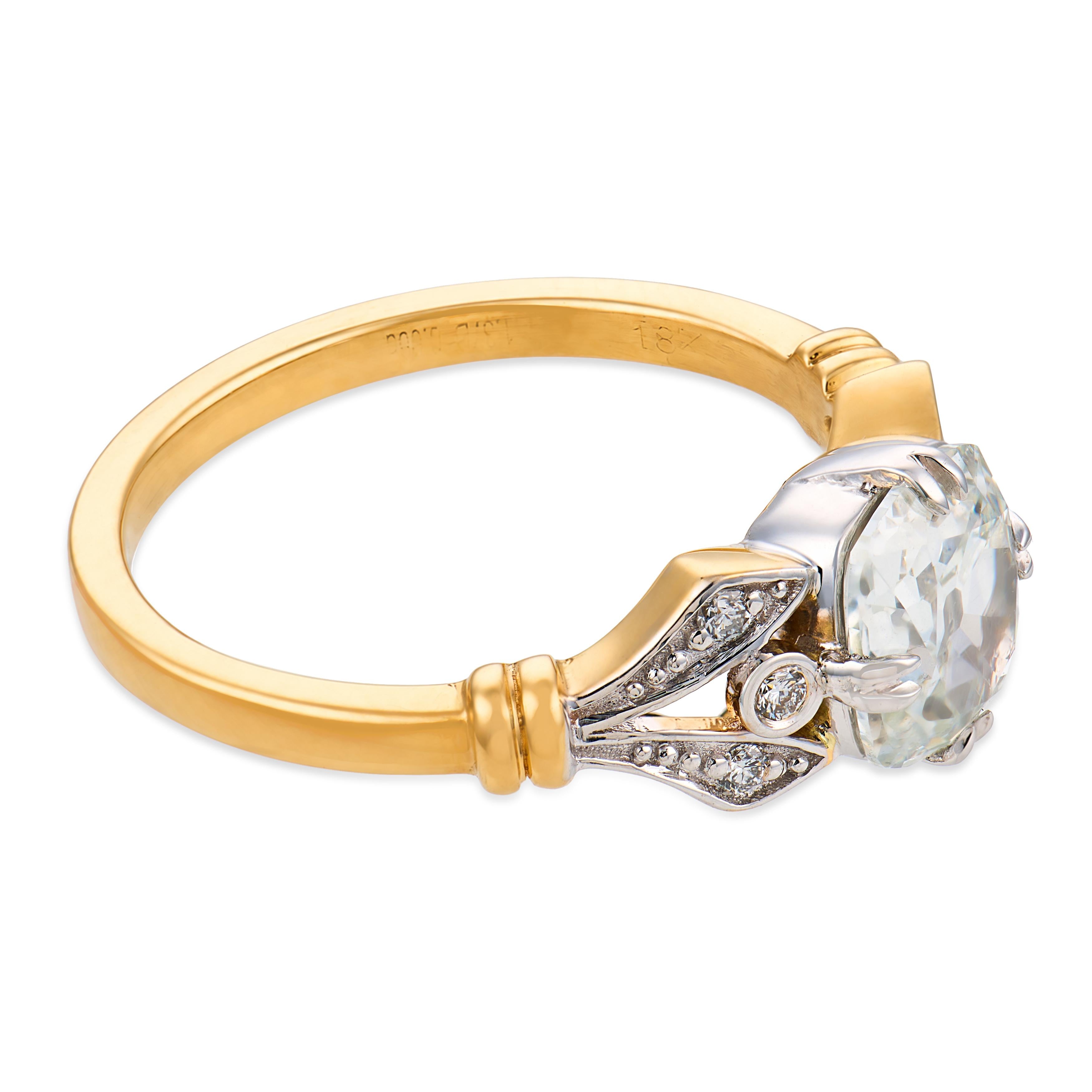 Ophelia GIA 1.37 carat cushion cut diamond platinum engagement ring