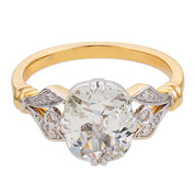 Ophelia GIA 1.50 carat diamond 18k yellow gold platinum ring - T&H Exclusive
