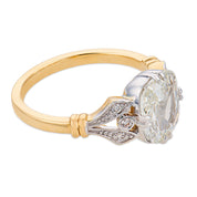 Ophelia GIA 1.50 carat diamond 18k yellow gold platinum ring - T&H Exclusive