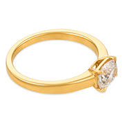 East West Prong GIA 0.91 carat old mine cut diamond 18k yellow gold ring