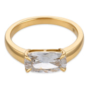 Myla GIA 1.51 carat elongated cushion cut diamond 18k yellow gold ring