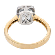 Two tone bezel GIA 1.04 carat diamond 18k yellow gold platinum engagement ring