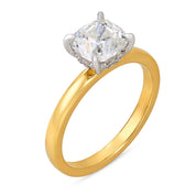 Tulum GIA 1.55 carat old mine cut diamond 18k yellow gold platinum ring