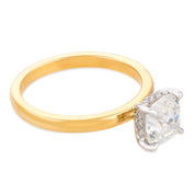 Tulum GIA 1.55 carat old mine cut diamond 18k yellow gold platinum ring