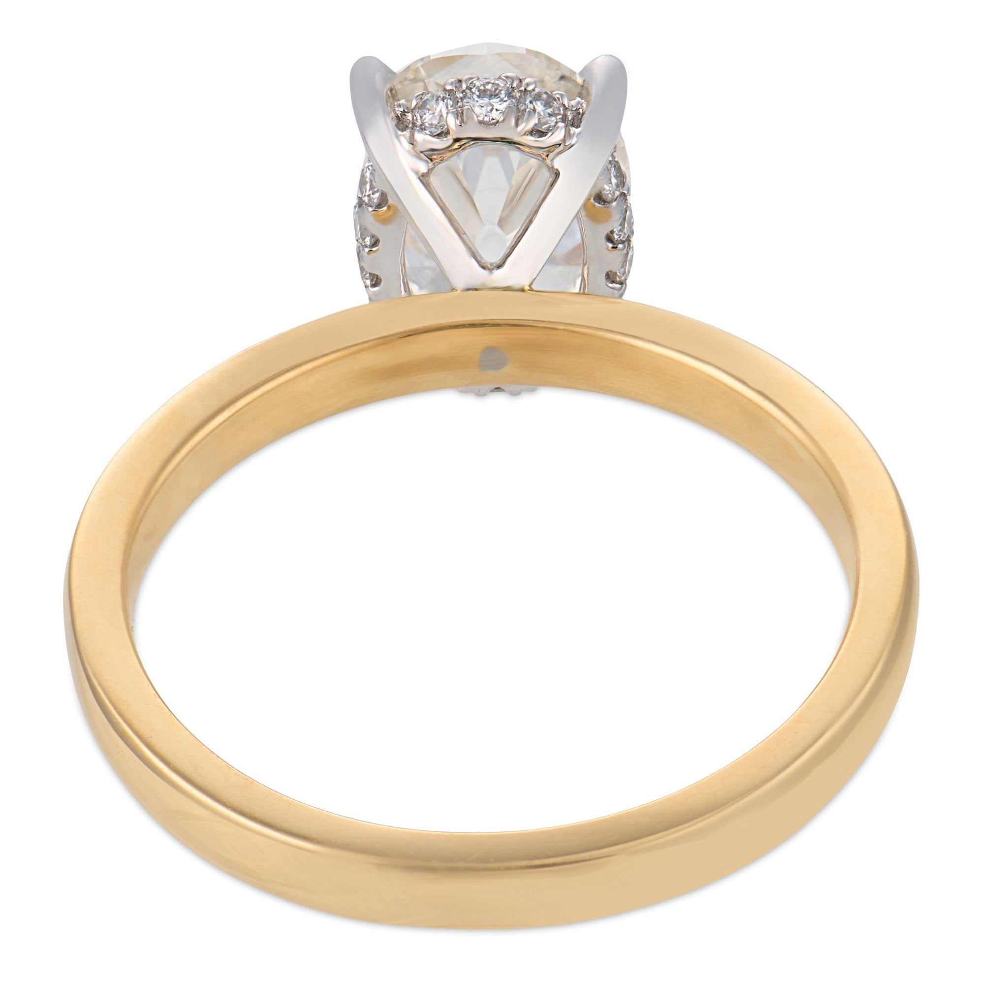 Tulum GIA 1.56 carat oval cut diamond 18k yellow gold platinum engagement ring