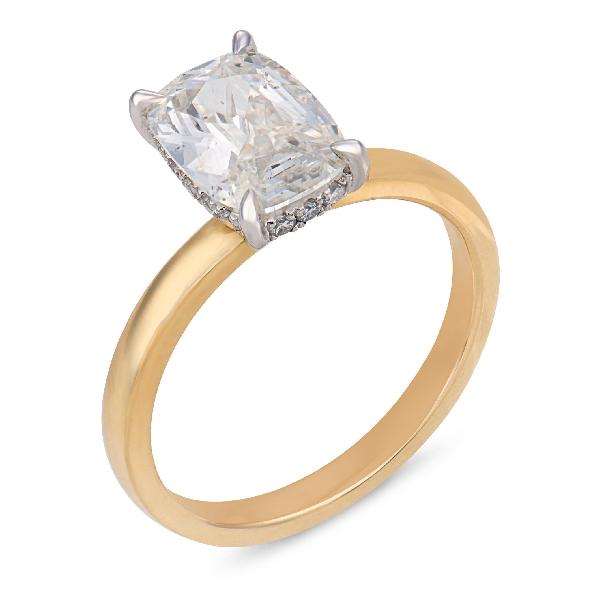 Tulum GIA 1.55 carat diamond 18k gold platinum engagement ring