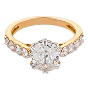 Empire State GIA 1.58 carat diamond 18k yellow gold platinum enagement ring
