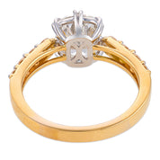 Empire State GIA 1.58 carat diamond 18k yellow gold platinum enagement ring