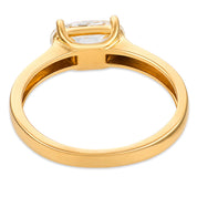 East West prong GIA 1.26 carat cushion cut diamond 18k yellow gold ring