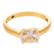 East West prong GIA 0.90 carat cushion cut diamond 18k gold engagement ring