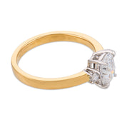 Bacalar GIA 1.09 old mine cut diamond 18k gold and platinum engagement ring
