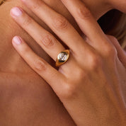 Gypset GIA 1.17 carat diamond 18k yellow gold bezel set ring