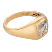 Gypset GIA 1.12 carat diamond 18k yellow gold bezel set ring