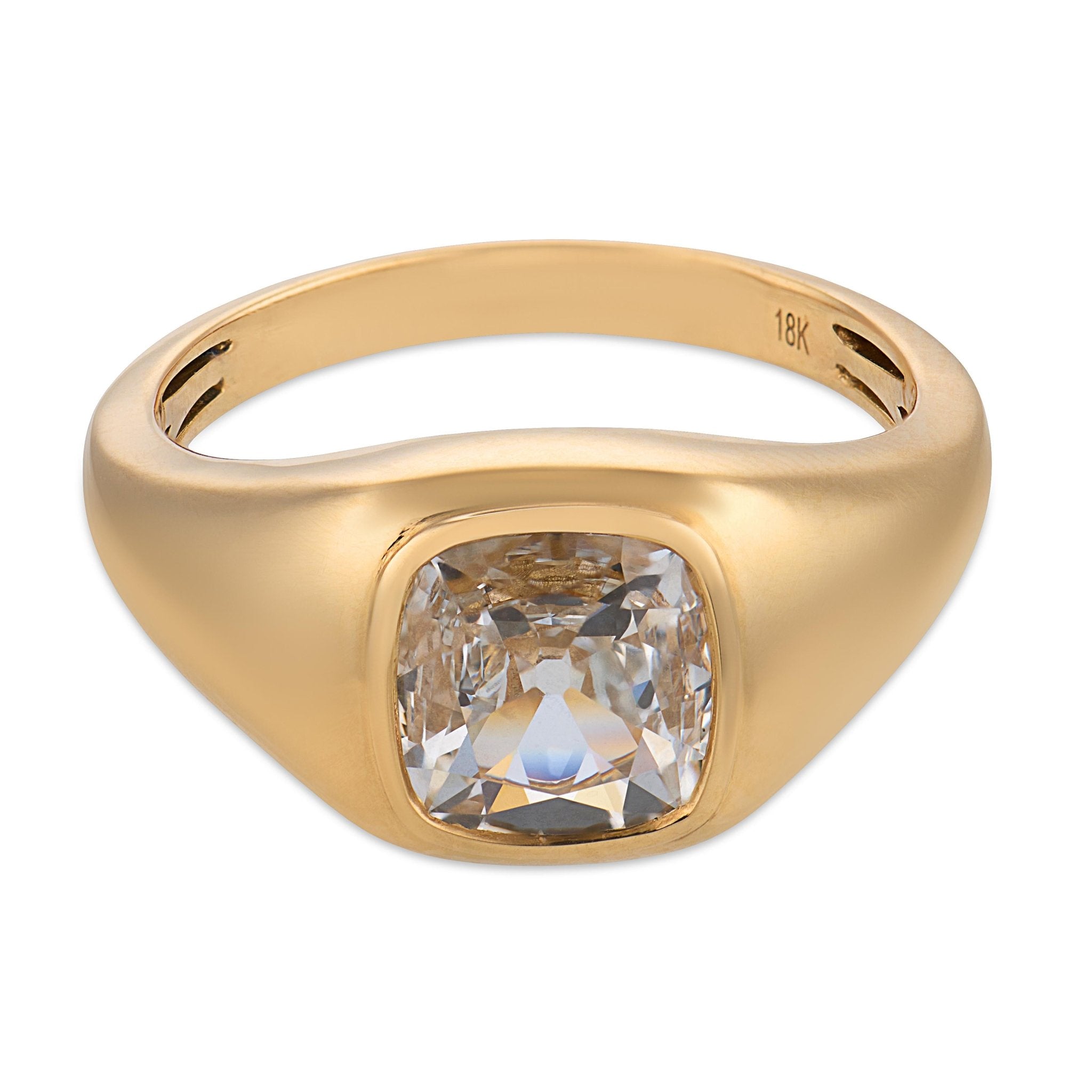 Gypset GIA 1.12 carat diamond 18k yellow gold bezel set ring