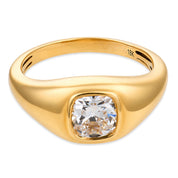 GIA 1.00 carat diamond 18k yellow gold bezel set ring