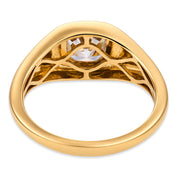 GIA 1.00 carat diamond 18k yellow gold bezel set ring