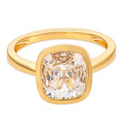 Melrose GIA 2.02 carat diamond 18k yellow gold bezel set ring - T&H Exclusive