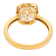 Melrose GIA 2.02 carat diamond 18k yellow gold bezel set ring - T&H Exclusive