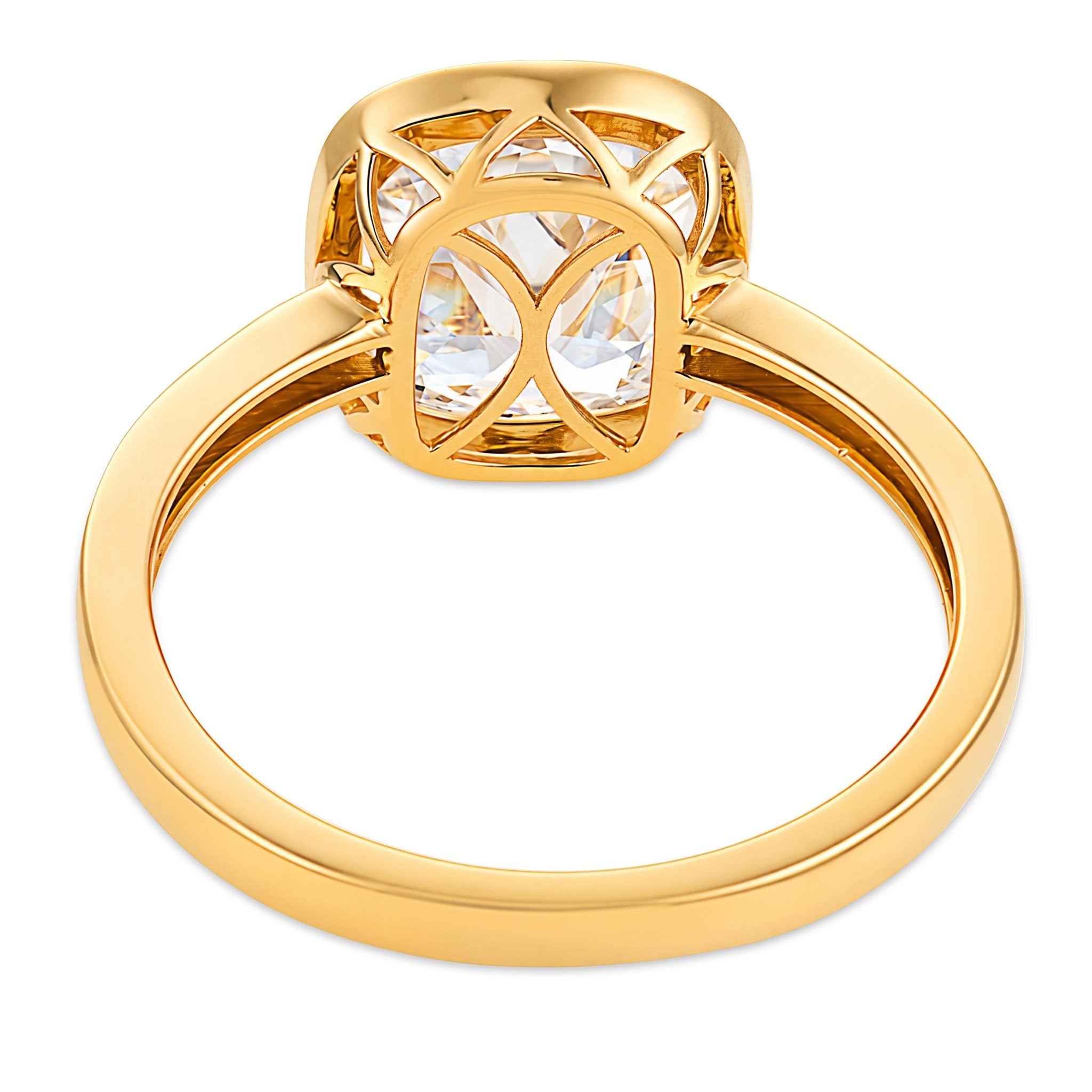 Melrose GIA 2.02 carat diamond 18k yellow gold bezel set ring - T&H Exclusive