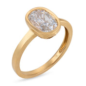 Melrose GIA 1.10 carat diamond 18k yellow gold bezel set ring